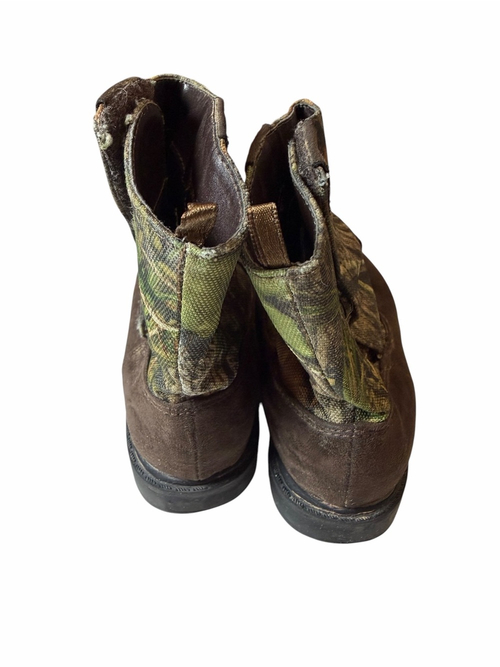 Kids Brown Camo Pull-On Boots with Velcro Sides - Picture 5 of 7